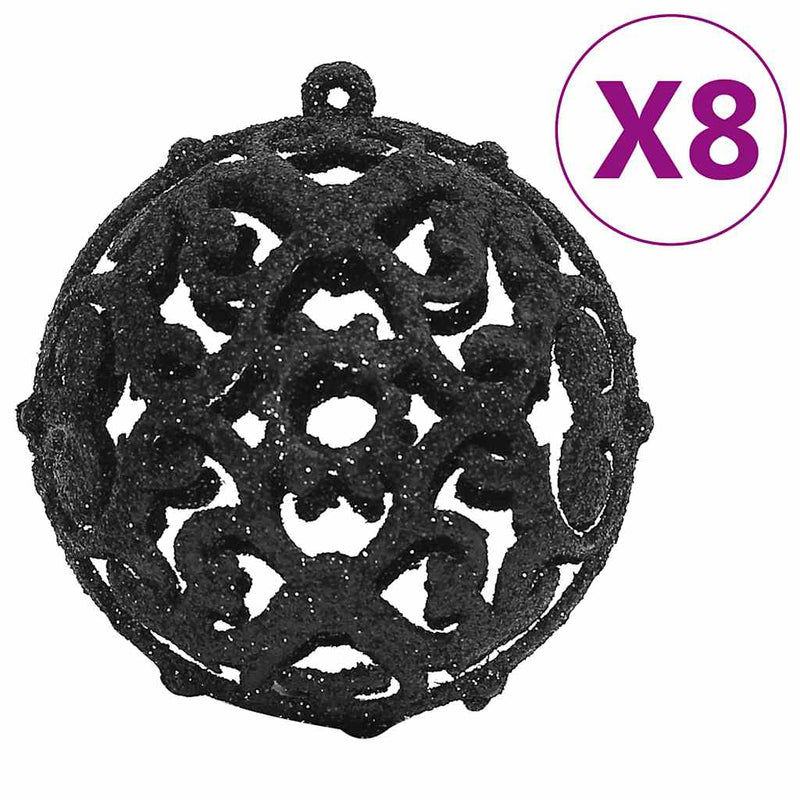 vidaXL 111 részes fekete polisztirol karácsonyi gömb szett