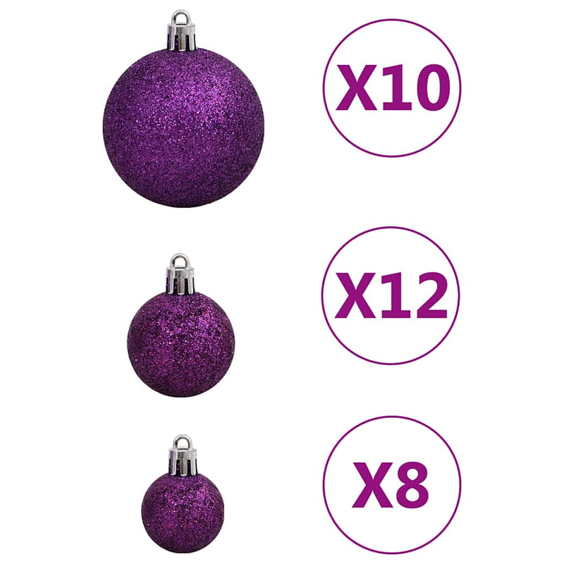 vidaXL 111 részes lila polisztirol karácsonyi gömb szett