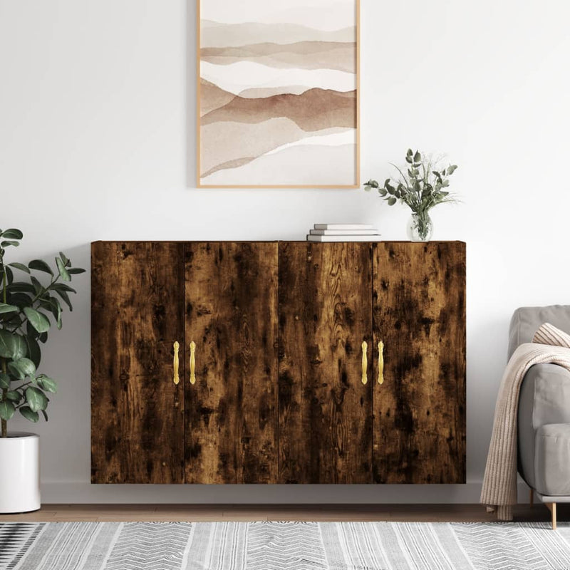 vidaXL 2 db füstös tölgy színű faliszekrény 69,5 x 34 x 90 cm