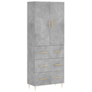 vidaXL betonszürke szerelt fa magasszekrény 69,5 x 34 x 180 cm