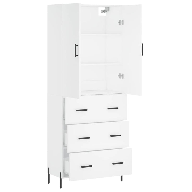 vidaXL fehér szerelt fa magasszekrény 69,5 x 34 x 180 cm