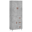 vidaXL betonszürke szerelt fa magasszekrény 69,5 x 34 x 180 cm