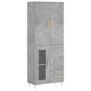 vidaXL betonszürke szerelt fa magasszekrény 69,5 x 34 x 180 cm
