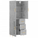 vidaXL betonszürke szerelt fa magasszekrény 69,5 x 34 x 180 cm