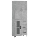 vidaXL betonszürke szerelt fa magasszekrény 69,5 x 34 x 180 cm