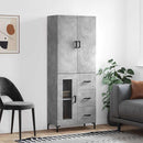 vidaXL betonszürke szerelt fa magasszekrény 69,5 x 34 x 180 cm