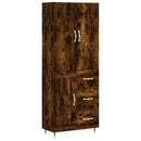 vidaXL füstös tölgy színű szerelt fa magasszekrény 69,5 x 34 x 180 cm