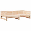 vidaXL Kihúzható nappali ágy Barna 203,5 x 184 x 56,5 cm Tömör fenyőfa