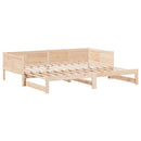 vidaXL Kihúzható nappali ágy Barna 203,5 x 184 x 56,5 cm Tömör fenyőfa