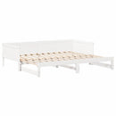 vidaXL Kihúzható nappali ágy Fehér 203,5 x 184 x 56,5 cm Tömör fenyőfa