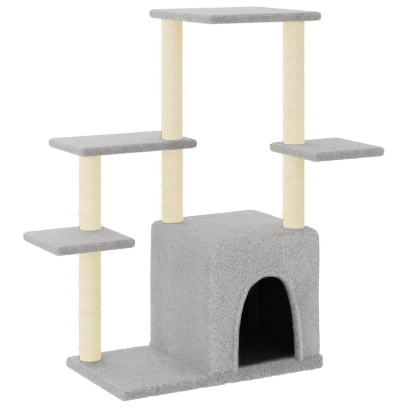 vidaXL világosszürke macskabútor szizál kaparófákkal 97,5 cm