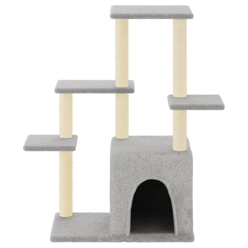 vidaXL világosszürke macskabútor szizál kaparófákkal 97,5 cm