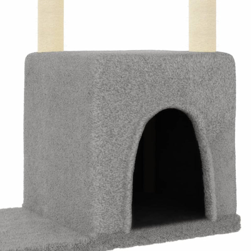 vidaXL világosszürke macskabútor szizál kaparófákkal 97,5 cm