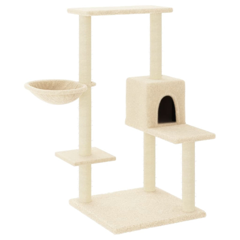 vidaXL krémszínű macskabútor szizál kaparófákkal 95 cm