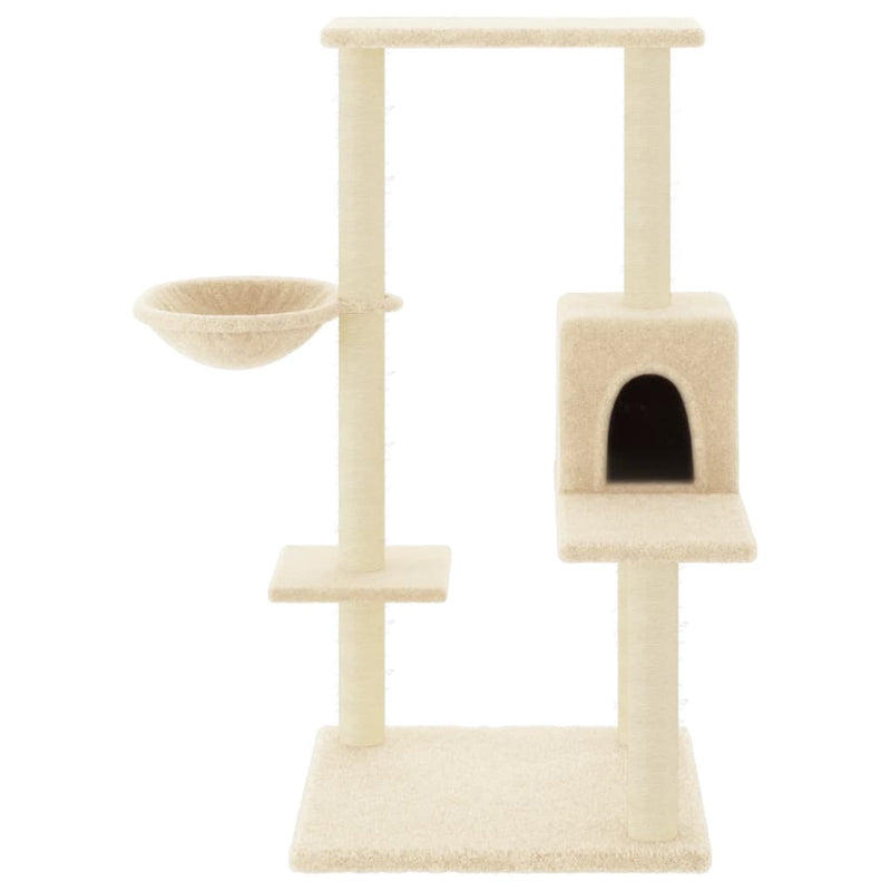 vidaXL krémszínű macskabútor szizál kaparófákkal 95 cm
