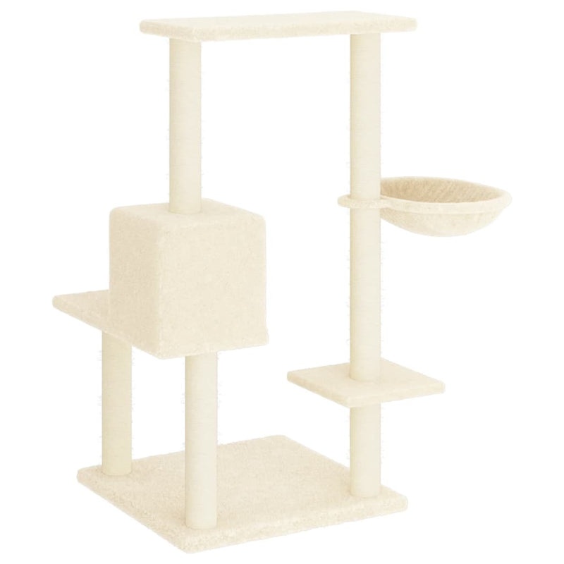 vidaXL krémszínű macskabútor szizál kaparófákkal 95 cm