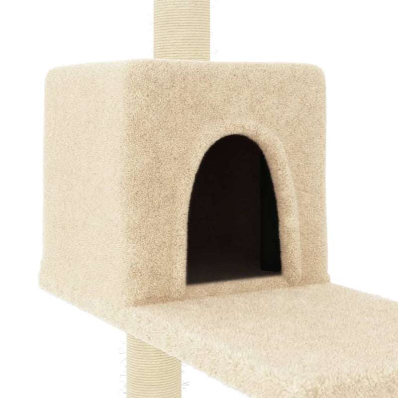 vidaXL krémszínű macskabútor szizál kaparófákkal 95 cm