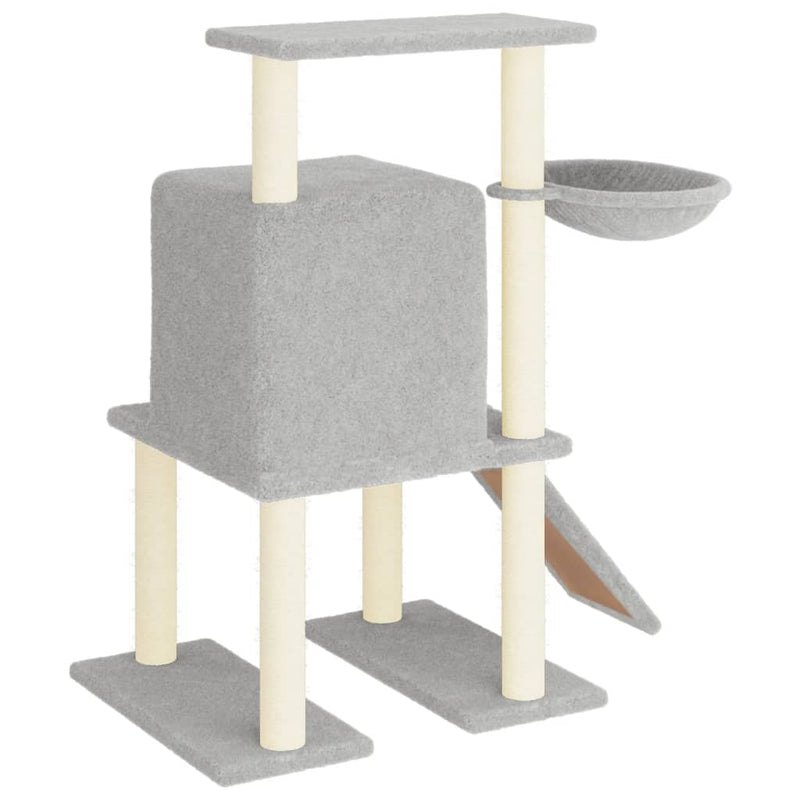vidaXL világosszürke macskabútor szizál kaparófákkal 96,5 cm