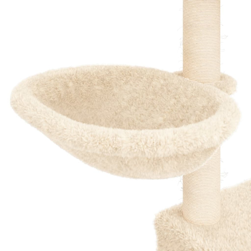 vidaXL krémszínű macskabútor szizál kaparófákkal 83 cm
