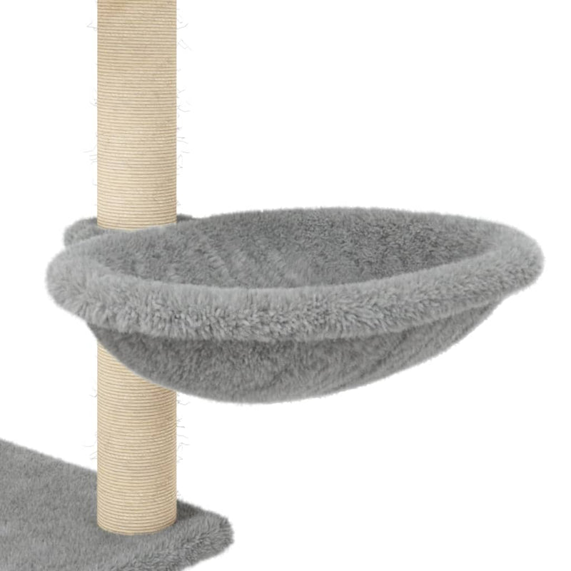 vidaXL világosszürke macskabútor szizál kaparófákkal 153 cm