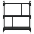 vidaXL 3 szintes fekete szerelt fa könyvespolc 76 x 32 x 88 cm