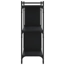 vidaXL 3 szintes fekete szerelt fa könyvespolc 76 x 32 x 88 cm