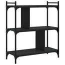vidaXL 3 szintes fekete szerelt fa könyvespolc 76 x 32 x 88 cm