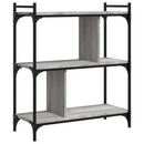 vidaXL 3 szintes szürke sonoma színű fa könyvespolc 76 x 32 x 88 cm