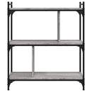 vidaXL 3 szintes szürke sonoma színű fa könyvespolc 76 x 32 x 88 cm