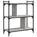 vidaXL 3 szintes szürke sonoma színű fa könyvespolc 76 x 32 x 88 cm