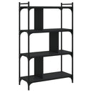 vidaXL 4 szintes fekete szerelt fa könyvespolc 76 x 32 x 123 cm