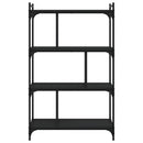 vidaXL 4 szintes fekete szerelt fa könyvespolc 76 x 32 x 123 cm