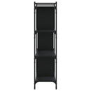 vidaXL 4 szintes fekete szerelt fa könyvespolc 76 x 32 x 123 cm