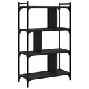 vidaXL 4 szintes fekete szerelt fa könyvespolc 76 x 32 x 123 cm