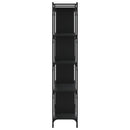 vidaXL 5 szintes fekete szerelt fa könyvespolc 76 x 32 x 158 cm