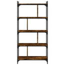 vidaXL 5 szintes füstös tölgy színű fa könyvespolc 76 x 32 x 158 cm