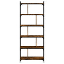 vidaXL 6 szintes füstös tölgy színű fa könyvespolc 76 x 32 x 192 cm