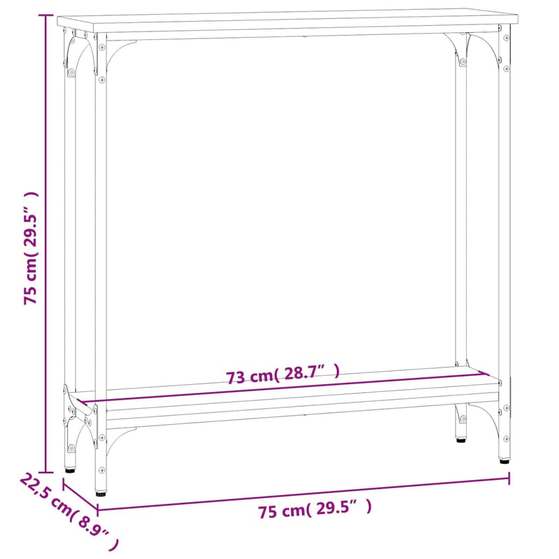 vidaXL sonoma tölgy színű szerelt fa dohányzóasztal 75x22,5x75 cm