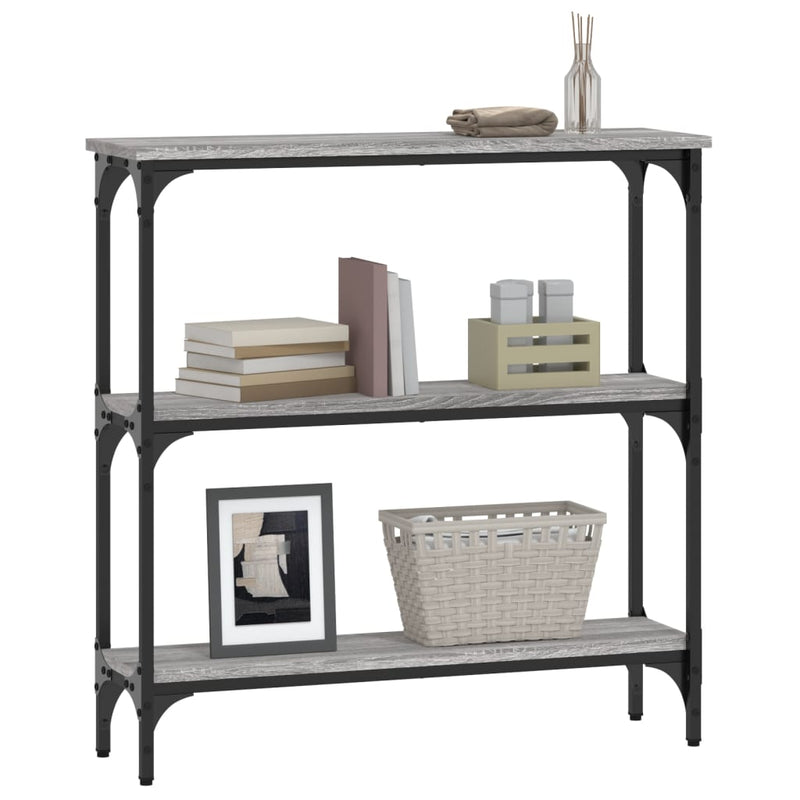 vidaXL szürke sonoma színű szerelt fa konzolasztal 75x22,5x75 cm