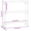 vidaXL szürke sonoma színű szerelt fa konzolasztal 75x22,5x75 cm