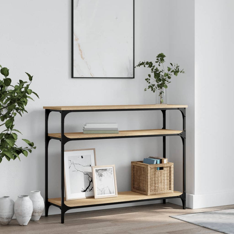 vidaXL sonoma tölgy színű szerelt fa dohányzóasztal 100x29x75 cm