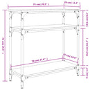 vidaXL fekete szerelt fa tálalóasztal 75x29x75 cm