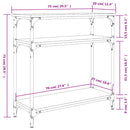 vidaXL szürke sonoma színű szerelt fa konzolasztal 75 x 29 x 75 cm