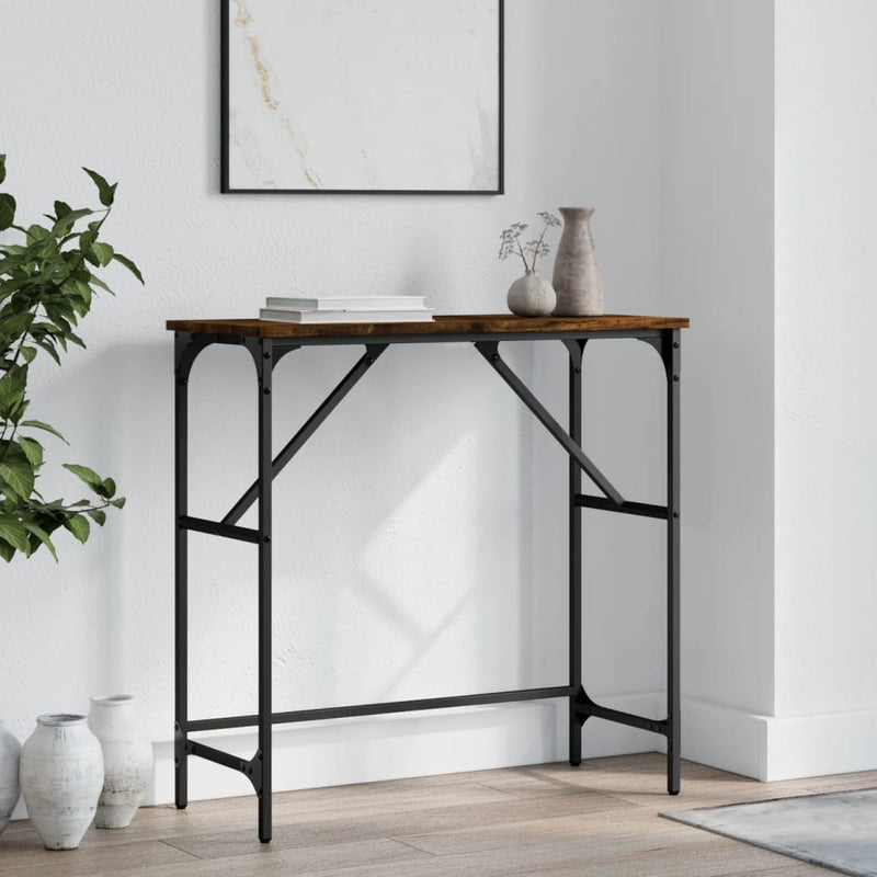 vidaXL füstös tölgy színű szerelt fa tálalóasztal 75x32x75 cm