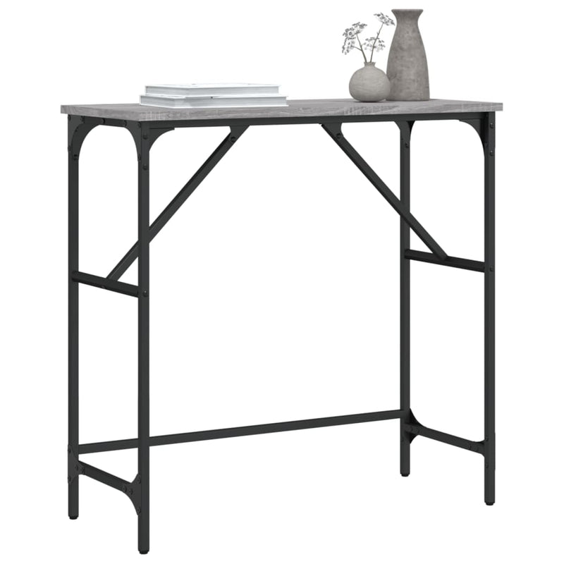 vidaXL szürke sonoma színű szerelt fa konzolasztal 75x32x75 cm