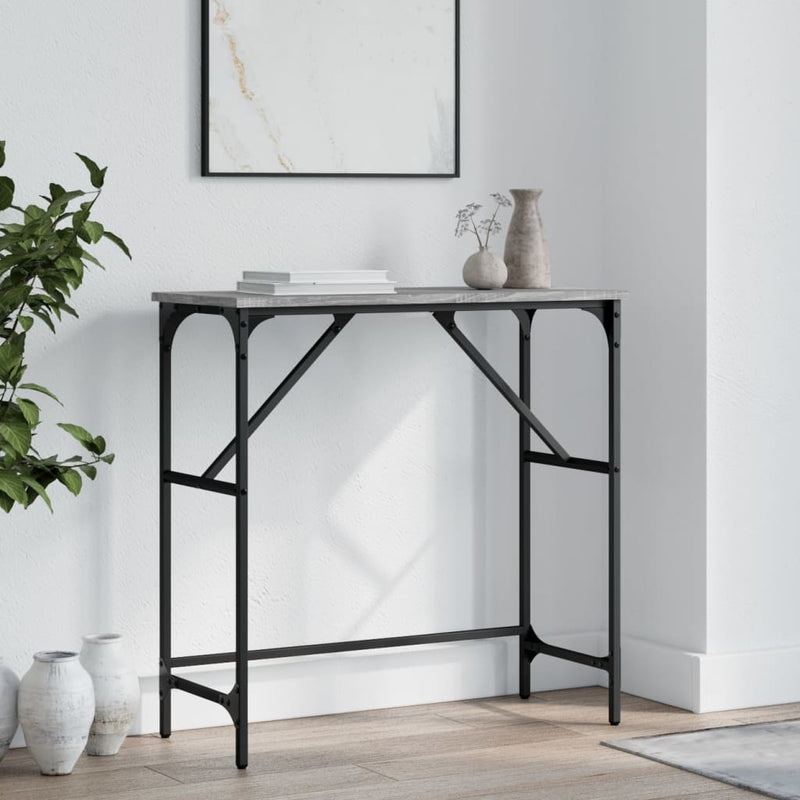 vidaXL szürke sonoma színű szerelt fa konzolasztal 75x32x75 cm