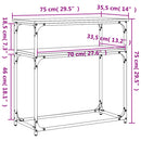 vidaXL fekete szerelt fa tálalóasztal 75x35,5x75 cm
