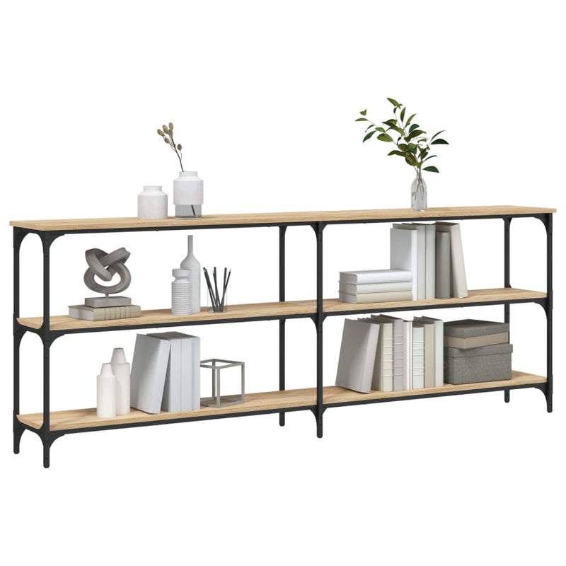 vidaXL sonoma tölgy színű szerelt fa dohányzóasztal 200x29x75 cm