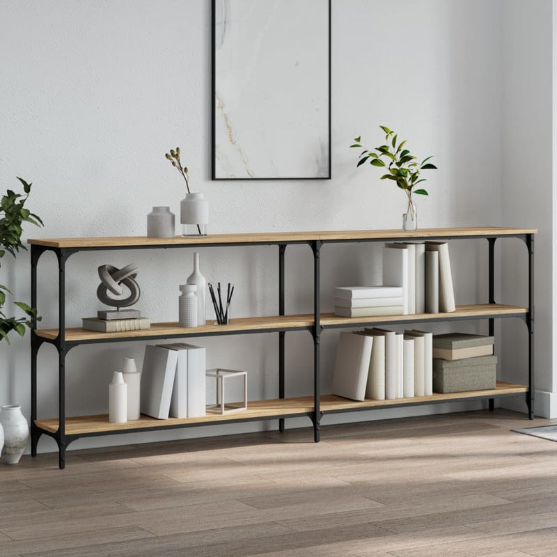 vidaXL sonoma tölgy színű szerelt fa dohányzóasztal 200x29x75 cm