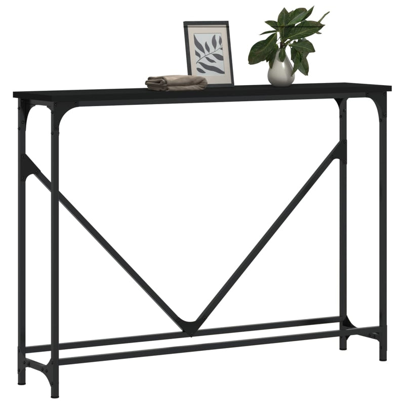 vidaXL fekete szerelt fa tálalóasztal 102 x 22,5 x 75 cm